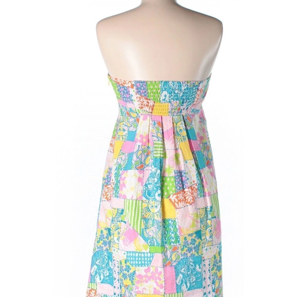 Lilly Pulitzer Gynneth Loco Patch Strapless Patchwork Dress Size 2 - Picture 2 of 9